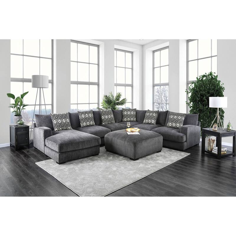 Living Room Lounge Ottoman Chenille Fabric Comfort Cozy Plush Seat foam Wooden Legs 1pc Ottoman Only