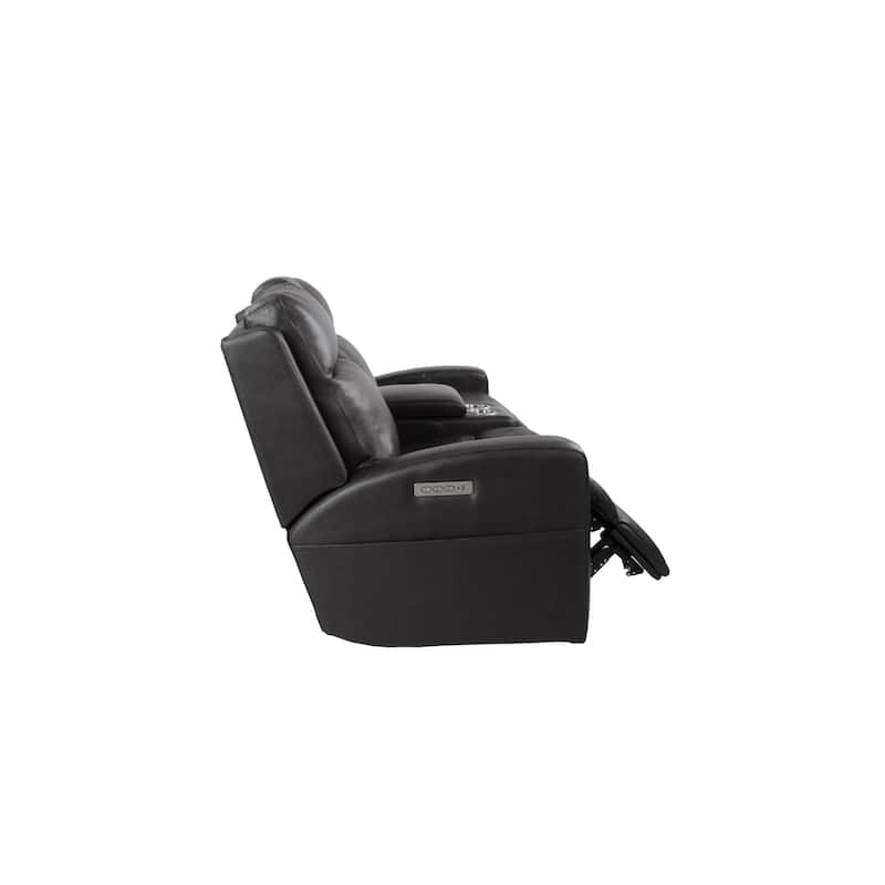 URlivingroom Top Grain Leather Power Reclining Loveseat with Console Storage, USB Charge Port - 79.5"W*39.25D*40.5"H