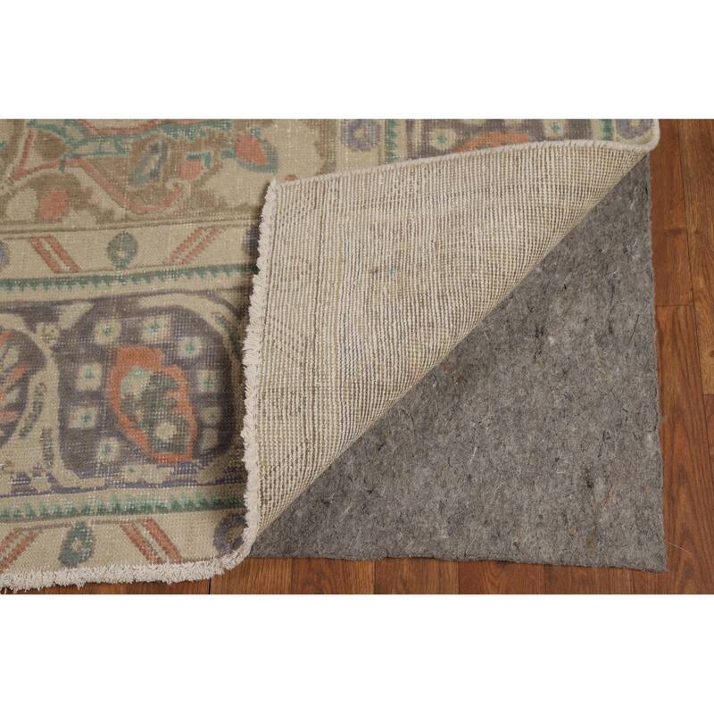 Blue Tabriz Persian Area Rug Hand-Knotted Medallion Wool Carpet - 9'3"x 12'4"