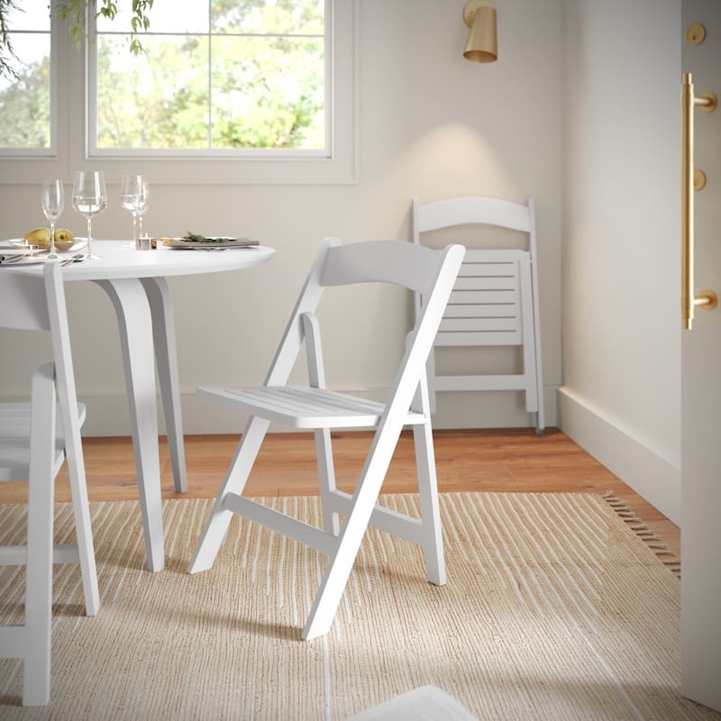 4PK Comm. Grade Solid Wood Portable Folding Dining Chair - 17.5"W x 18"D x 31.25"H
