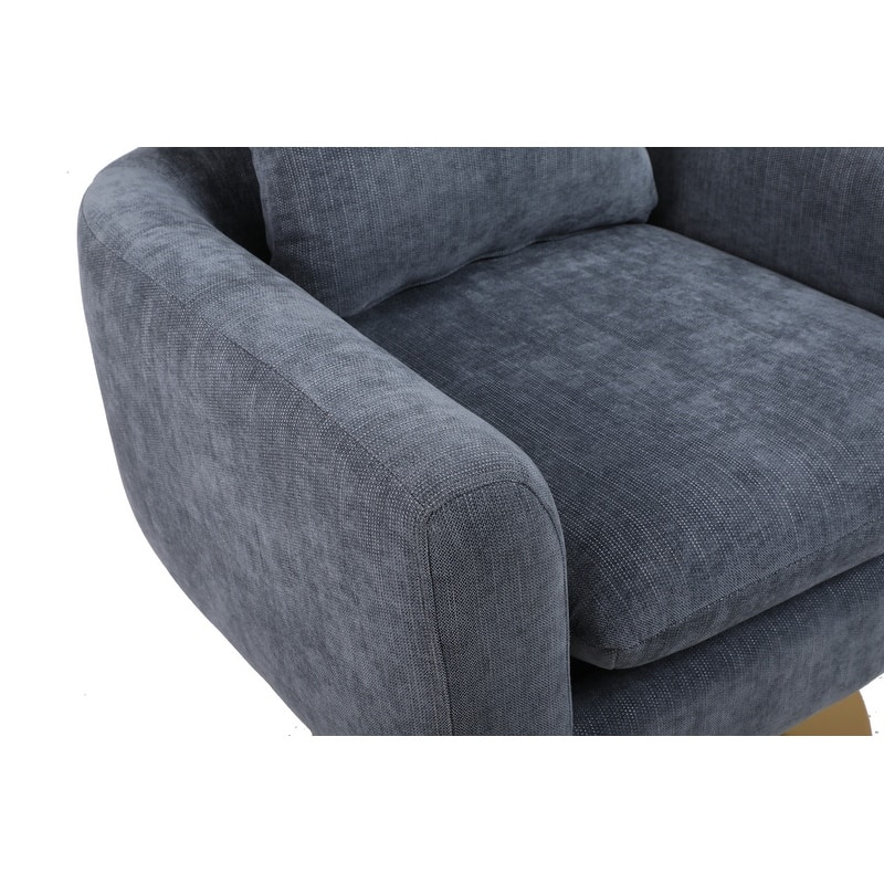 Swivel Accent Chair with Pillow, Wingback Armchair Round Barrel Sofa Chair,Grey