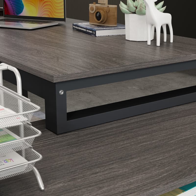 55" L-Shaped Computer Desk - Storage Workstation - 5 Colors Large