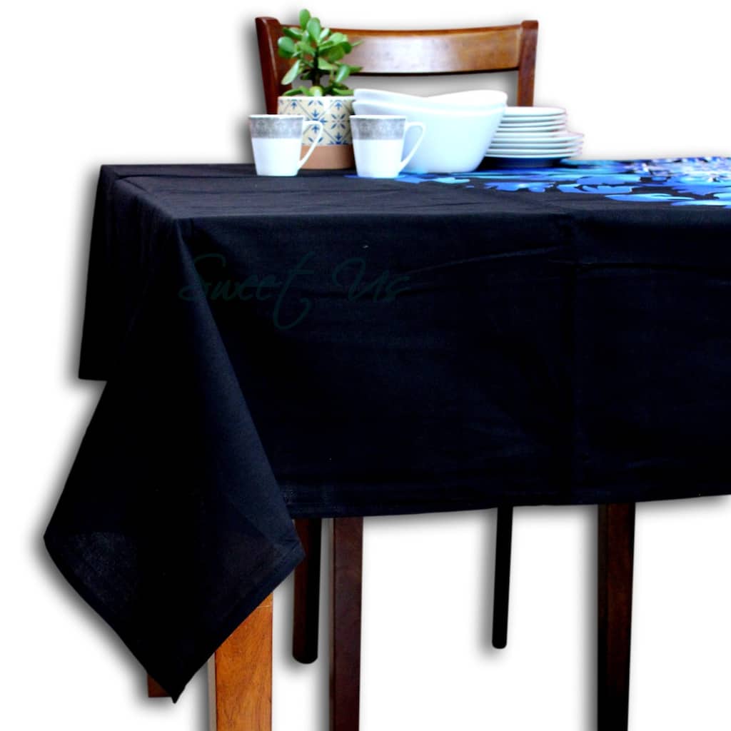 Cotton Possibility Flame Tablecloth Rectangle Kitchen Dining Linen Black