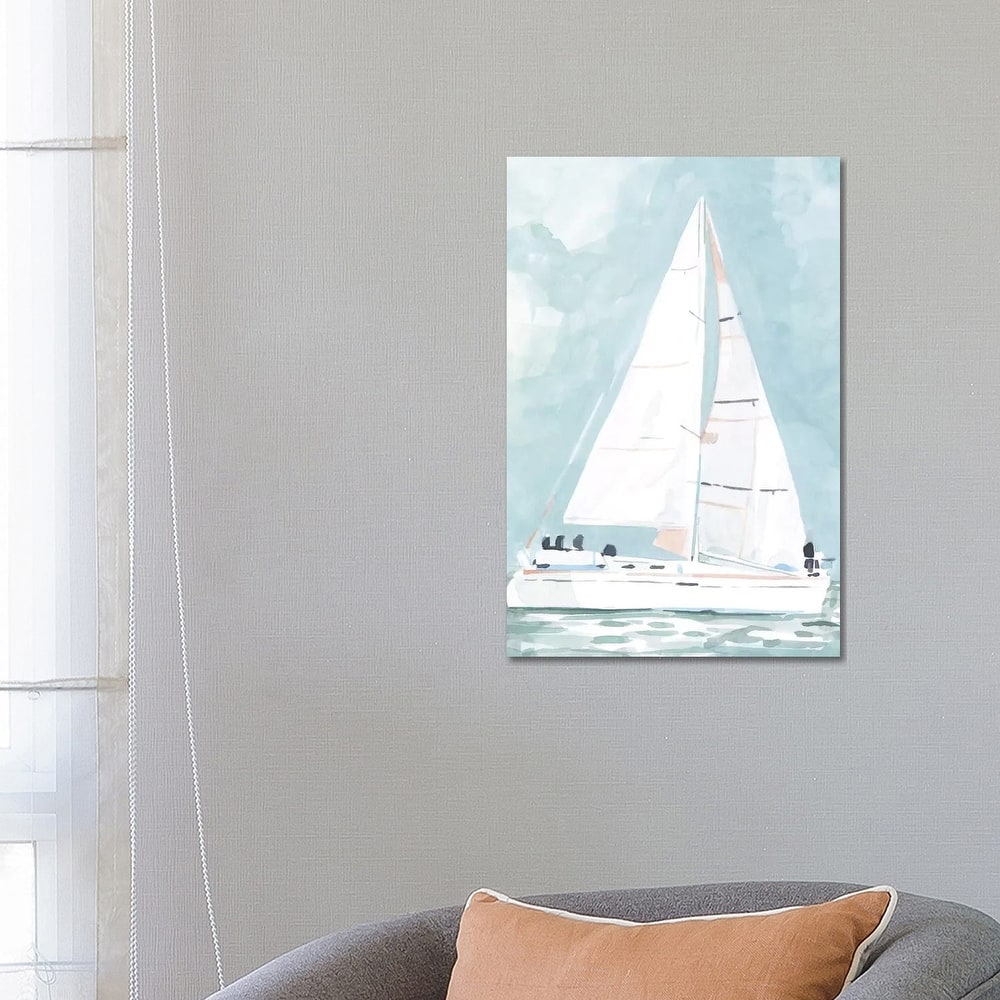 iCanvas "Soft Sailboat I" by Emma Scarvey Canvas Print