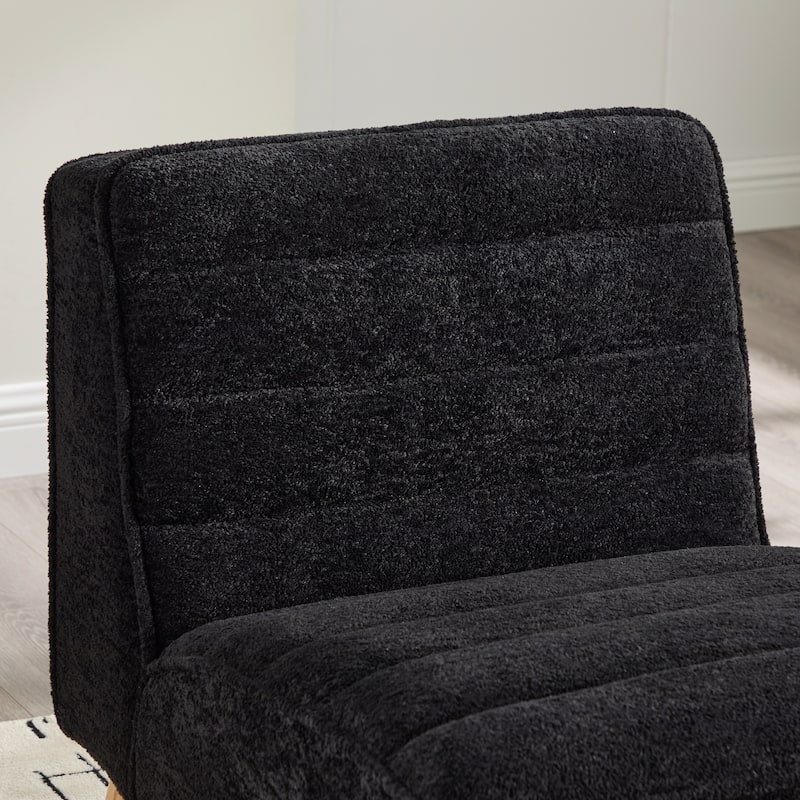 24.4"W Modern Upholstered Armless Accent Chair with Wood Legs