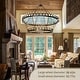 preview thumbnail 28 of 30, Large Black Wagon Wheel Chandelier Farmhouse Pendant Light Fixture