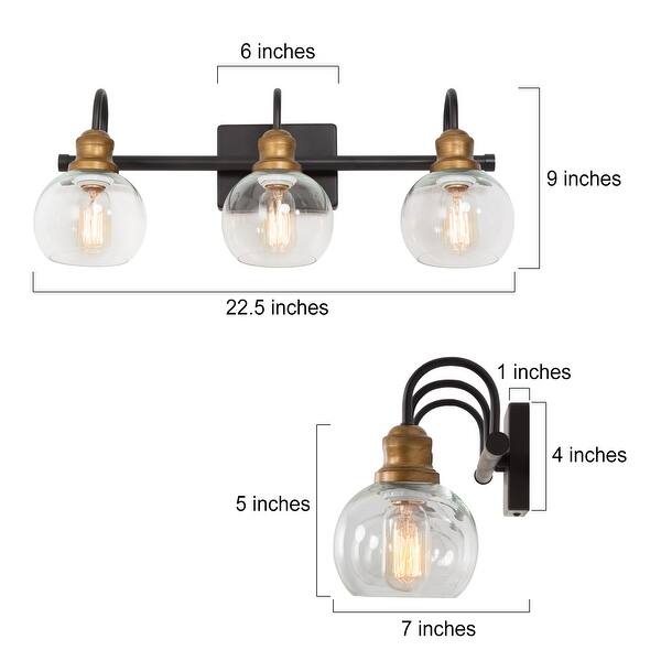 Modern Black Gold 3 Light Glass Bathroom Vanity Lights Wall Sconces Rust Antique Gold L21 9 X W7 X H8 5 Overstock 32693872