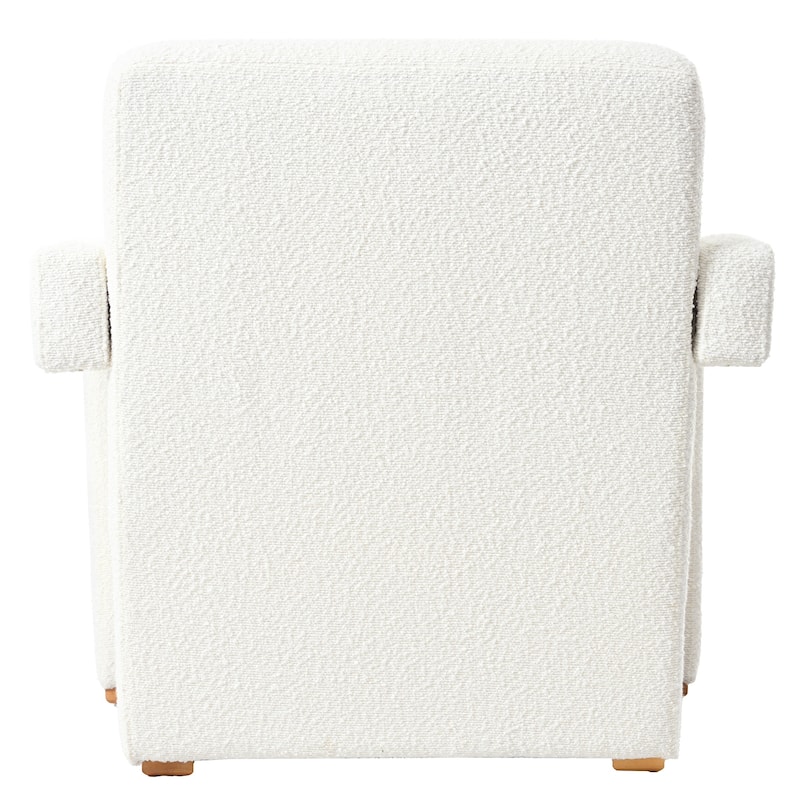 White 30.3" Accent Chair with Lumbar Support