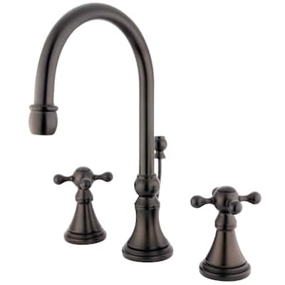 Kingston Brass Governor Widespread Bathroom Faucet with Brass Pop-Up