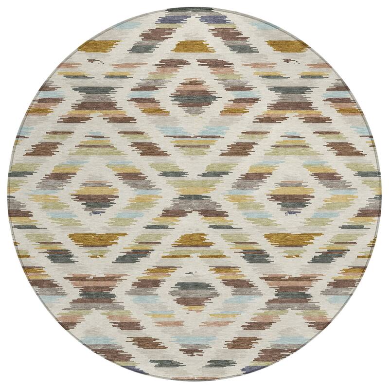 Machine Washable Indoor/ Outdoor Global Diamdon Chantille Rug