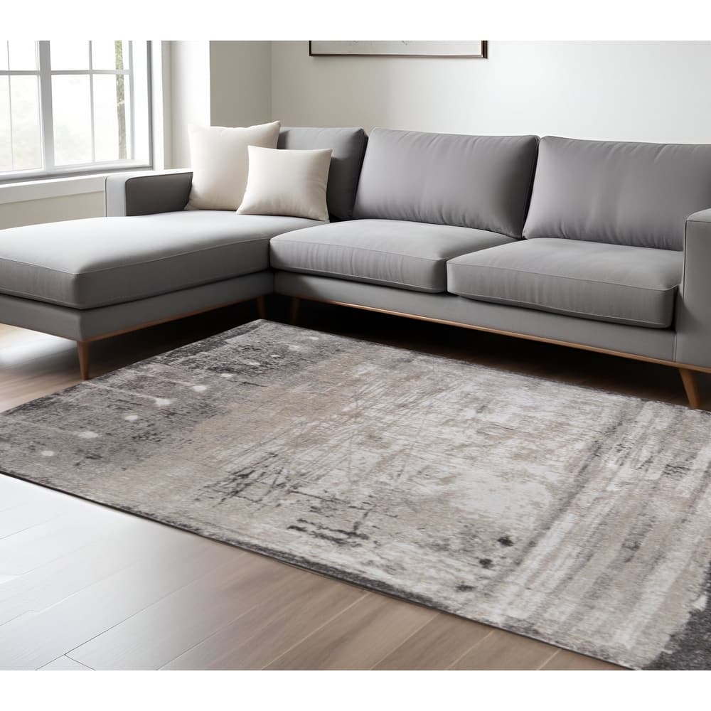 HomeRoots Abstract Industrial Rectangle Area Rug