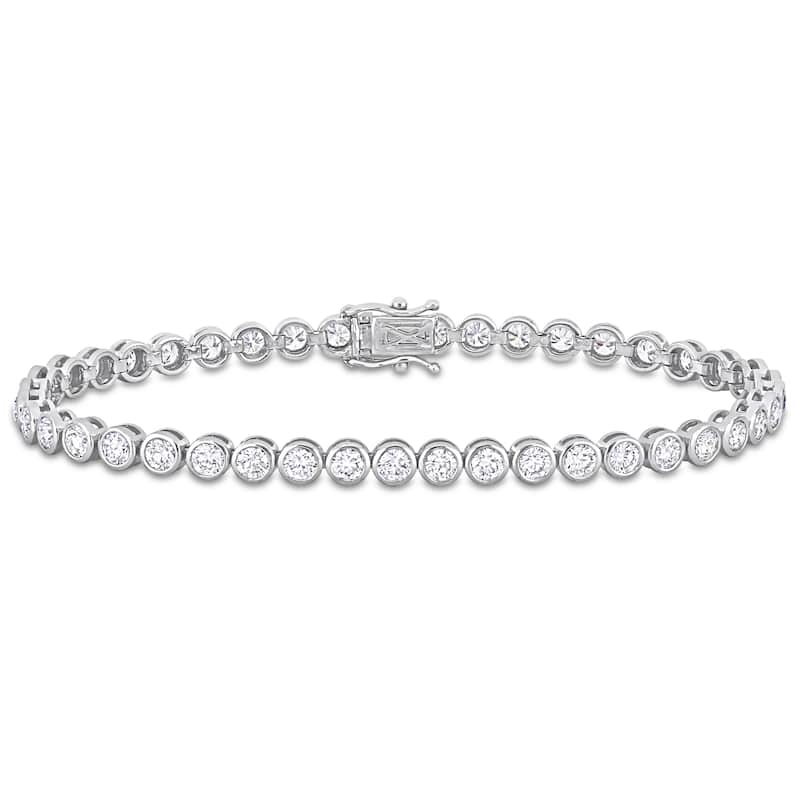 Miadora 14k White Gold Diamond Tennis Bracelet 1 1/3 to 6 1/10ct TDW - 4.54 Carats