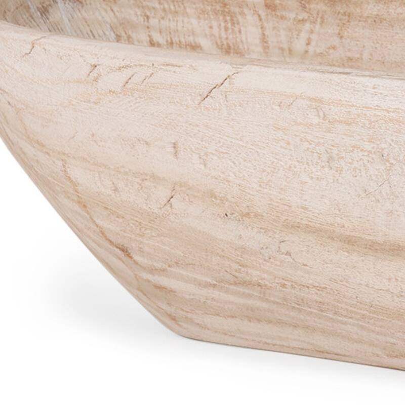 HomeRoots 26" Natural Solid Wood Oval Centerpiece Bowl - 26.00 in. x 7.00 in. x 10.00 in.