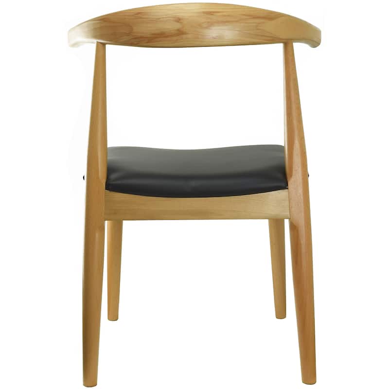 Walnut Dark Wood PU Leather or Beige Fabric Cushion Seat Dining Chairs Desk Side for Living Room Bedroom Kitchen Accent