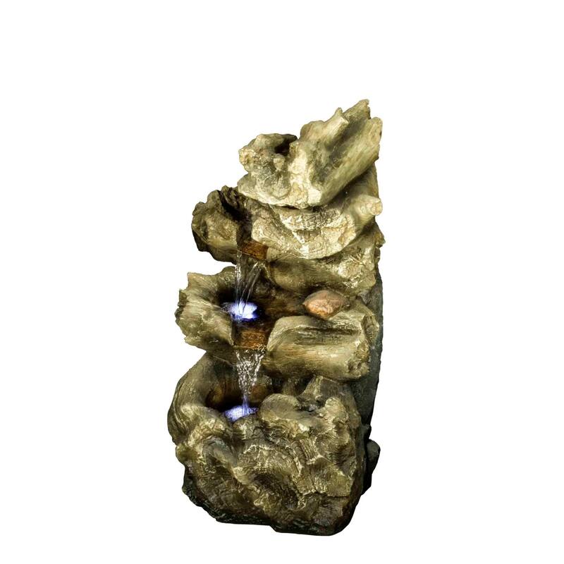 LED Lighted Cascading Rock Waterfall Fountain - 21.75"