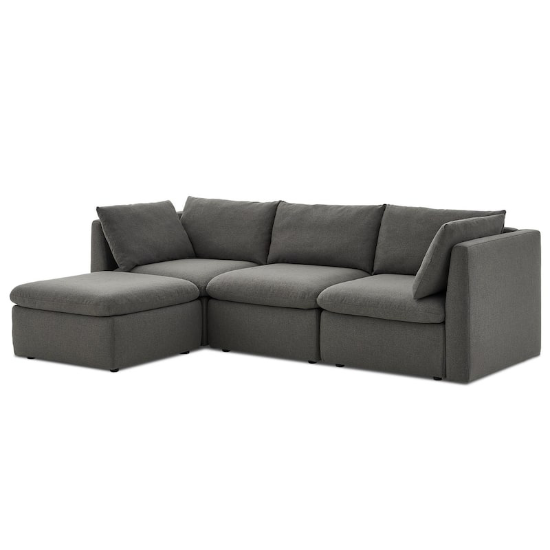 Mopio Macy Modular Sectional Sofa, Modern Couches with Ottoman Chaise Grey
