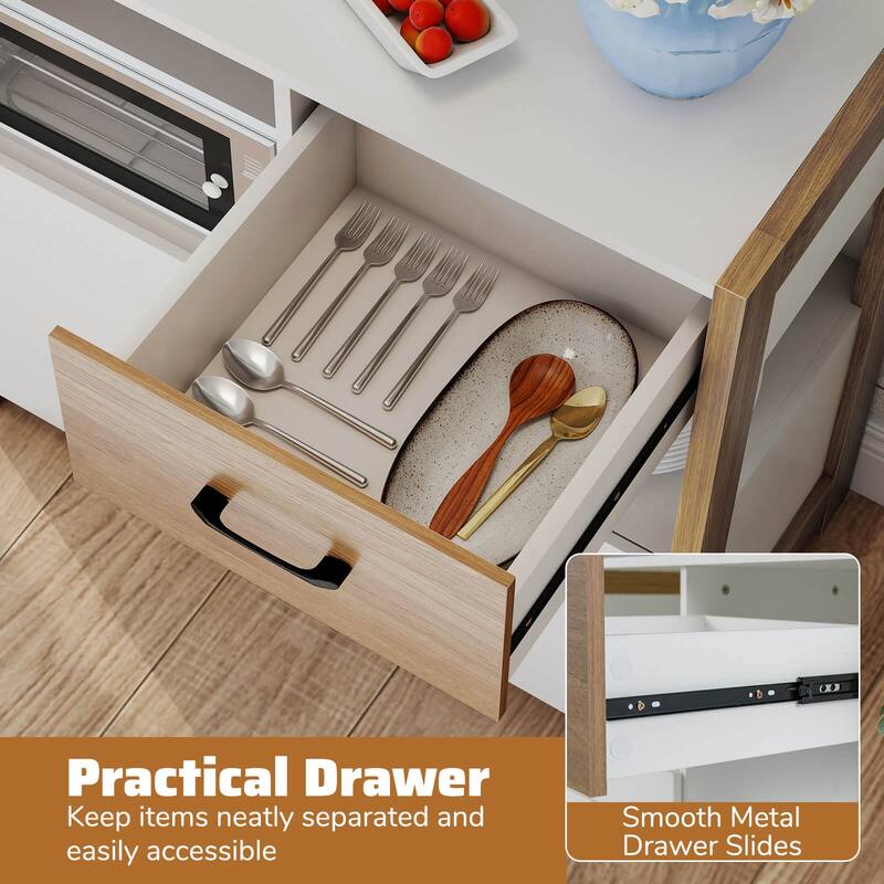 Costway Kitchen Storage Cabinet with Drawer, Pull-Out Shelf and 2 - See Details