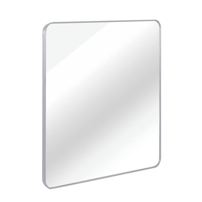 Inch Silver Metal Framed Rectangular Bathrrom Mirror for Wall.