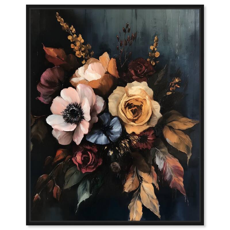 Dark Roses Beauty I Canvas by Art Remedy - 20" x 24" - Black