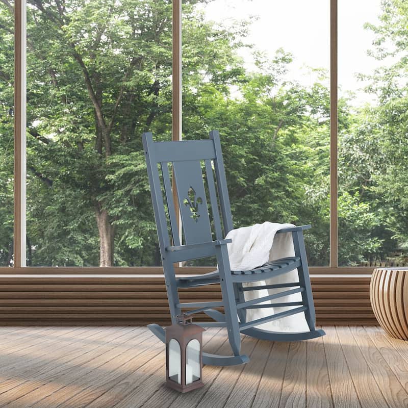 Outdoor Wooden Rocking Chair - Slategrey