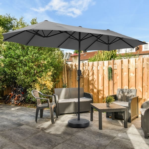 13 ft Patio Umbrella with Base Double-Sided Rectangular Outdoor Deck Umbrella - On Sale - Bed Bath & Beyond - 33263844 13 ft Patio Umbrella with Base Double-Sided Rectangular Outdoor Deck Umbrella - On Sale - Bed Bath & Beyond - 33263844
