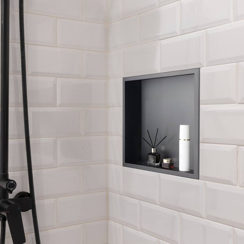 Black Stainless Steel Waterproof Shower Box with 92 Corner and Easy Installation - 4 x 13 x 13 inches