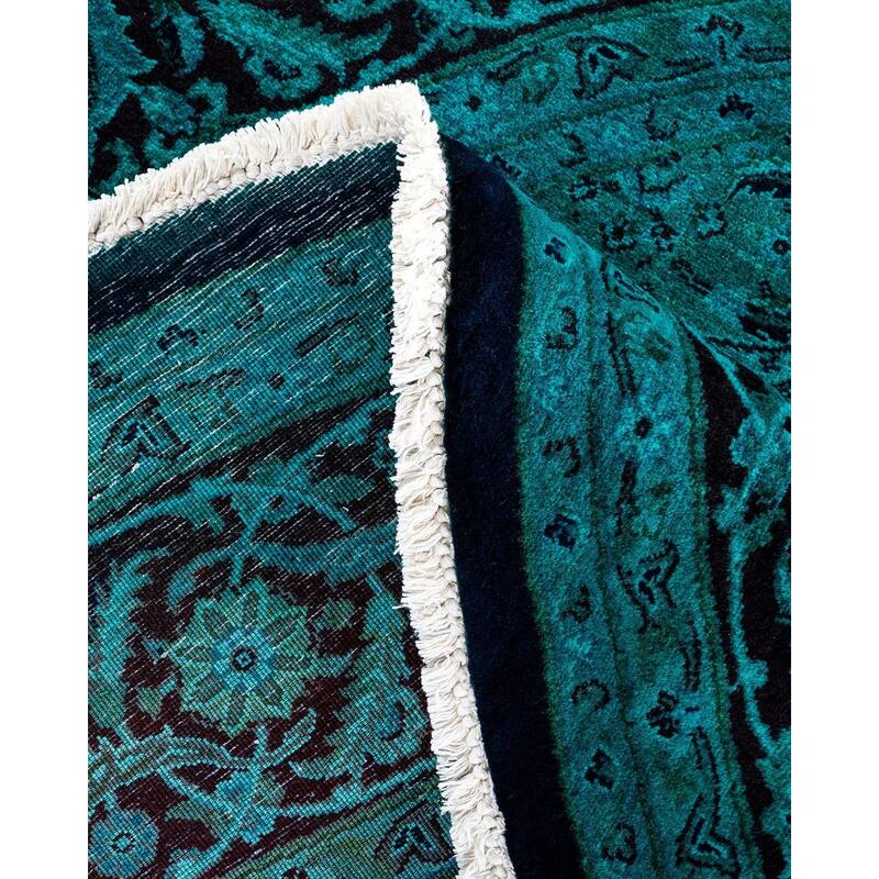 Fine Vibrance, One-of-a-Kind Hand-Knotted Area Rug - Blue, 6' 8" x 6' 9" - 6' 8" x 6' 9"