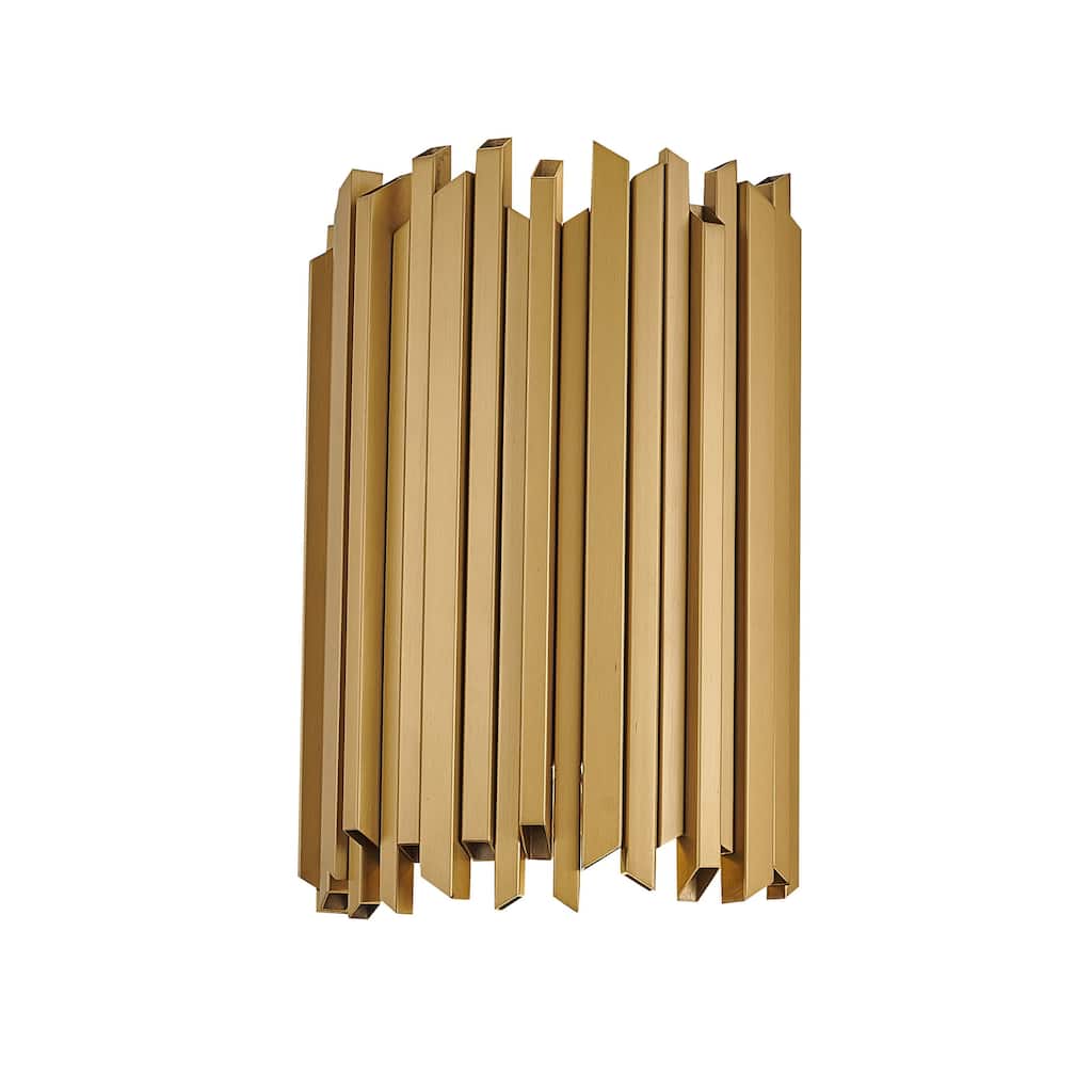 2 Light Gold Stainless Steel Rod Wall Sconce