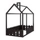 preview thumbnail 25 of 27, Twin Size Wooden House Bed Frame with Roof and Fence, Sturdy Pinewood Construction for Kids and Teens