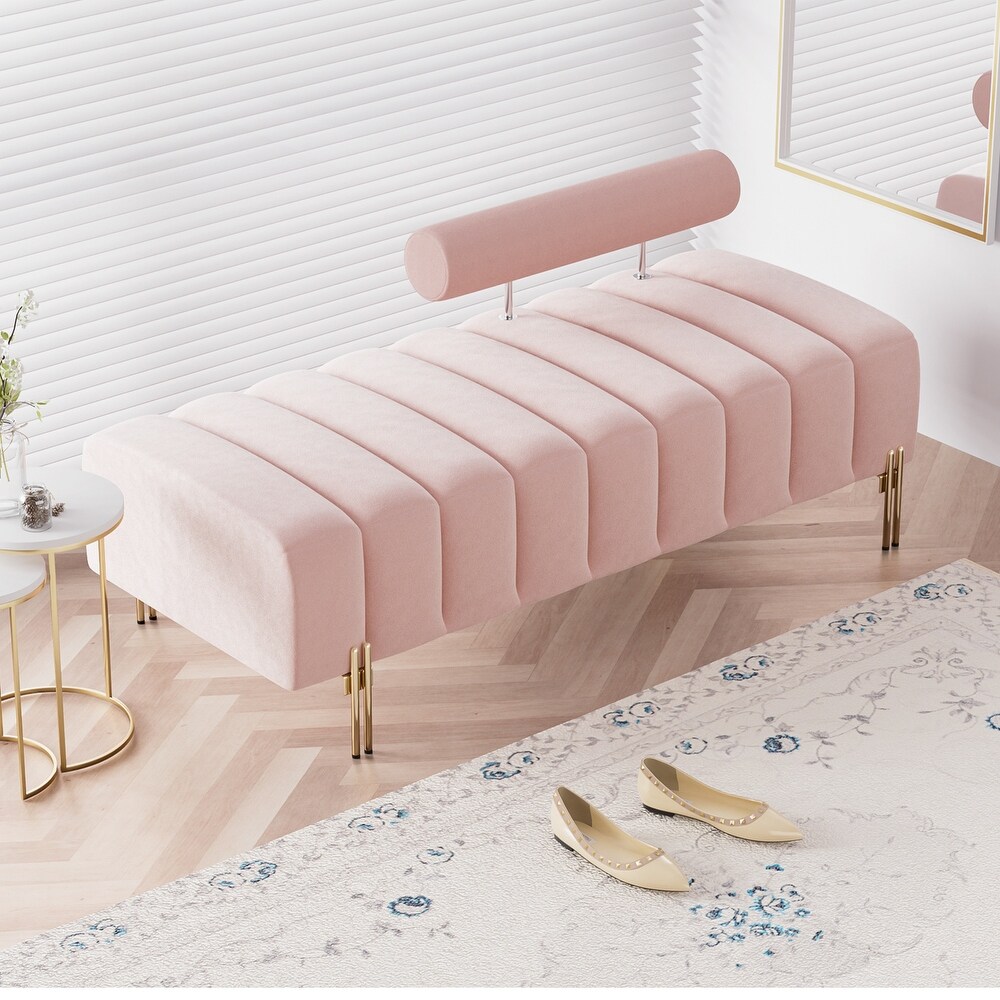 Pink hot sale upholstered bench