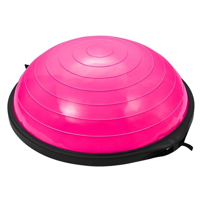 Balance Trainer Ball for Home Gym, 26" Stability Ball with Bands - Pink