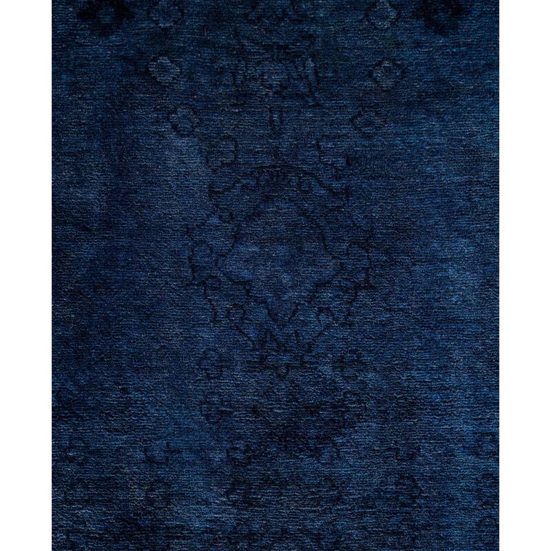 Overdyed One-of-a-Kind Hand-Knotted Area Rug - Blue - 6' 1" x 9' 0"