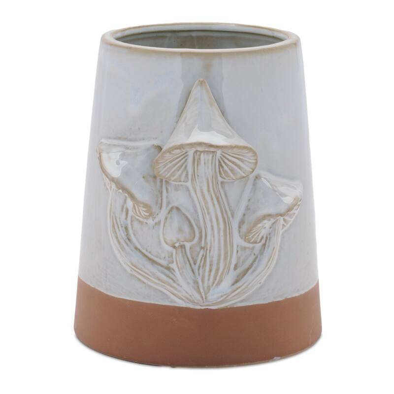 Tapered Porcelain Mushroom Planters - 6" - Set of 2