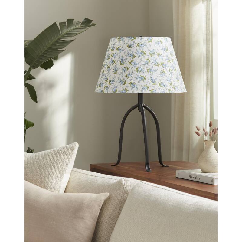 Livabliss Floriva Traditional Accent Table Lamp - 25"H x 17"W x 17"D - Green/Blue/White