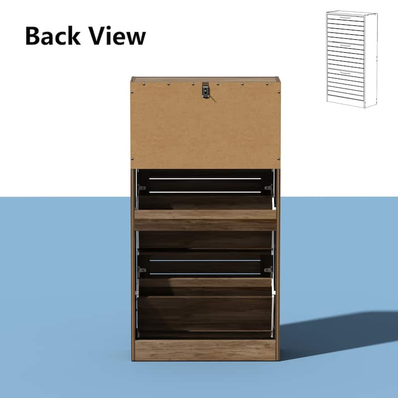 Shoe Cabinet with Flip Drawer for Entryway Rack Storage Organizer