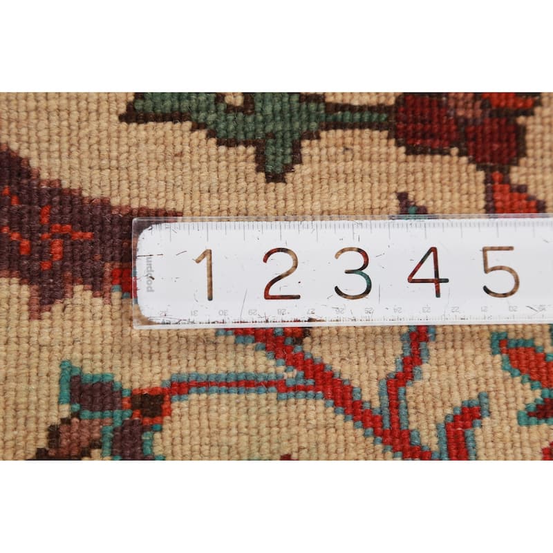 Traditional Kazak Oriental Foyer Rug Hand-Knotted Beige Wool Carpet - 2'0"x 3'0"