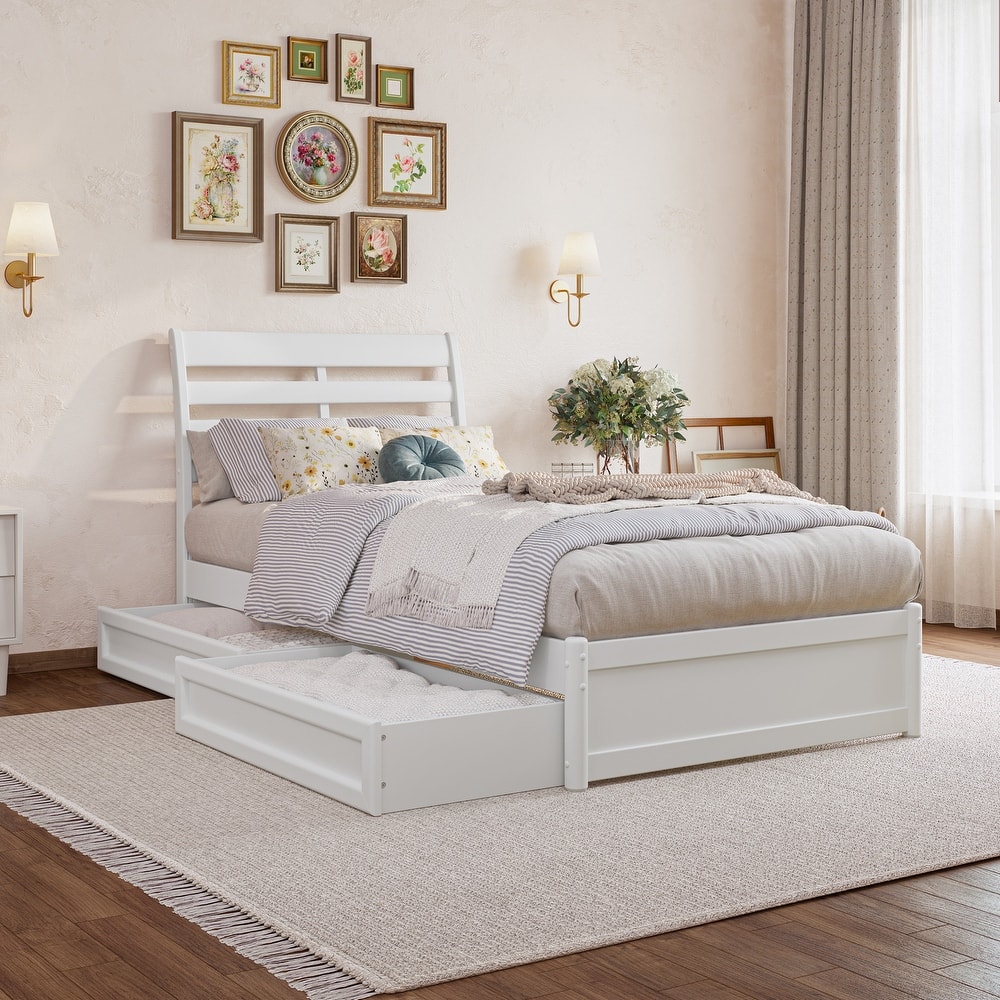 Emelie Platform Bed with Panel Footboard and Storage Drawers