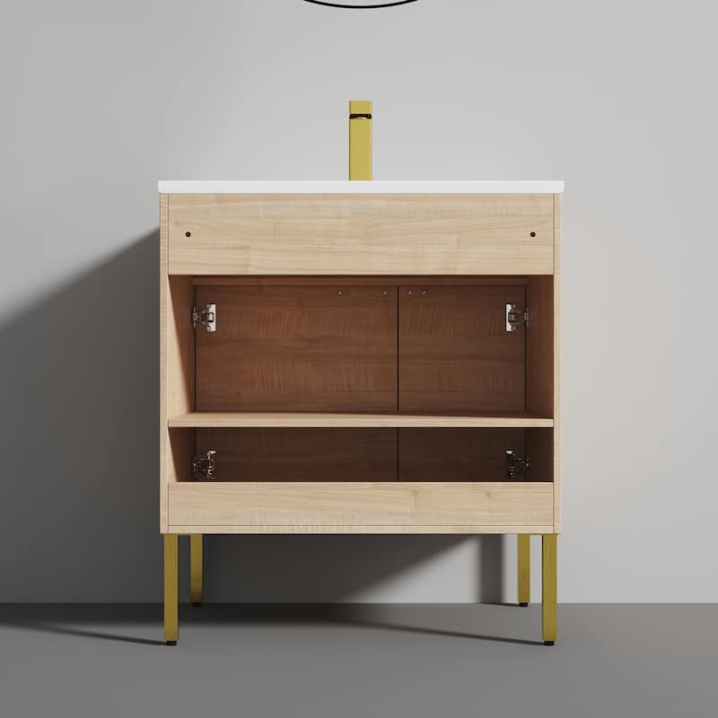 Blossom Bari 30 Inch Freestanding Wood Bathroom Vanity Cabinet w/ Sink