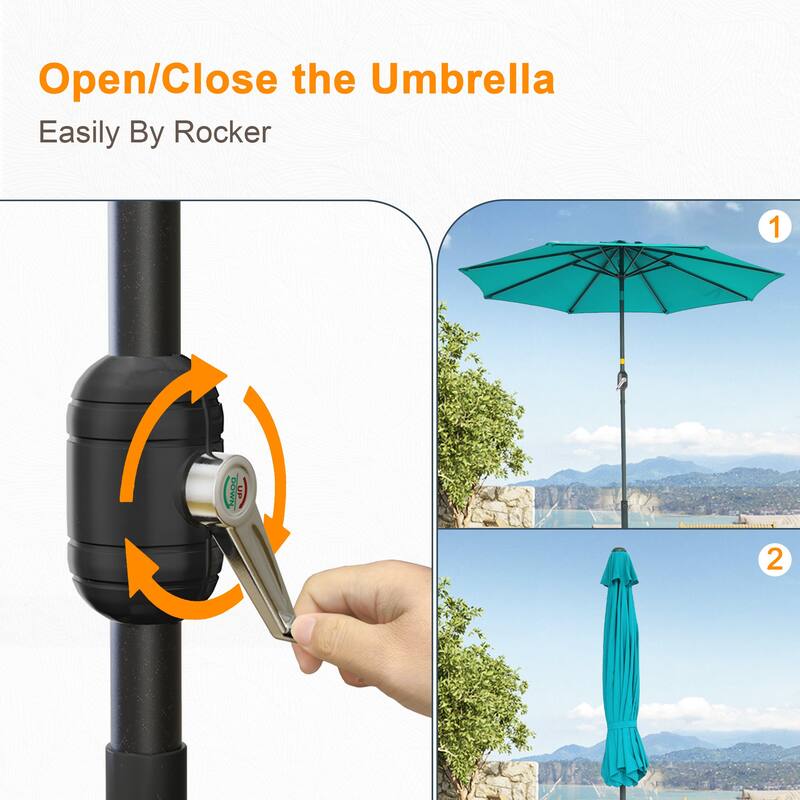 LIVOOSUN 9ft Patio Umbrella Outdoor Table Umbrella with Tilt and Crank