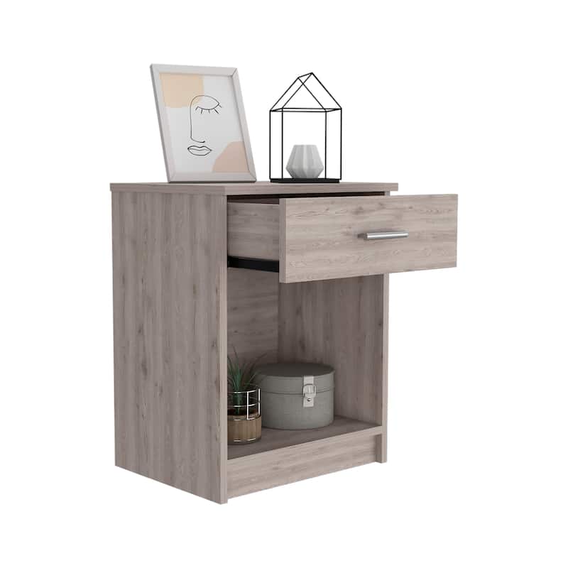 Nightstand 21"H,One Drawer,Low Shelf,Superior Top,for Bedroom,Closet,Entryway,College Dorm
