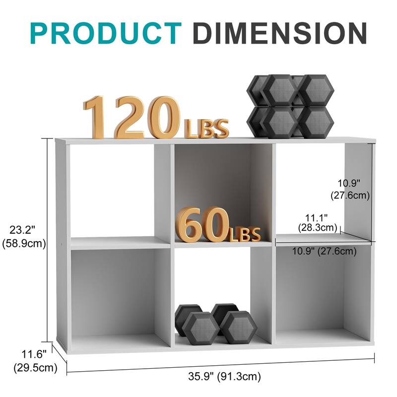 Cube Storage Organizer Shelf with Freestanding Bookshelf.