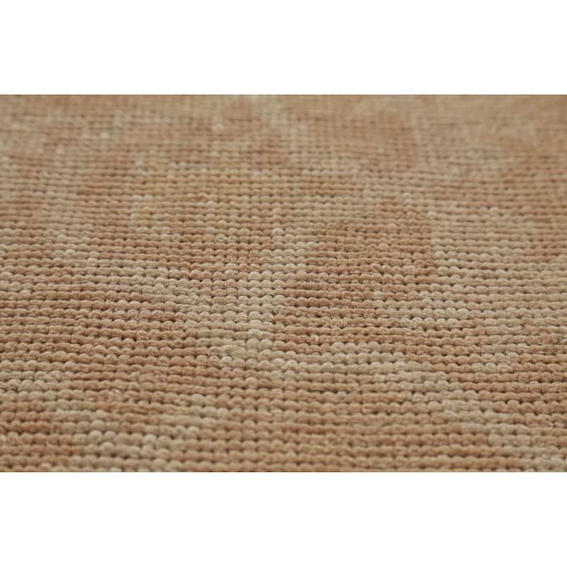 Hand Knotted Oriental 100% Wool Carpet Transitional All-Over Oranges & Rust Oushak Area Rug - 15' 7'' X 6' 8''