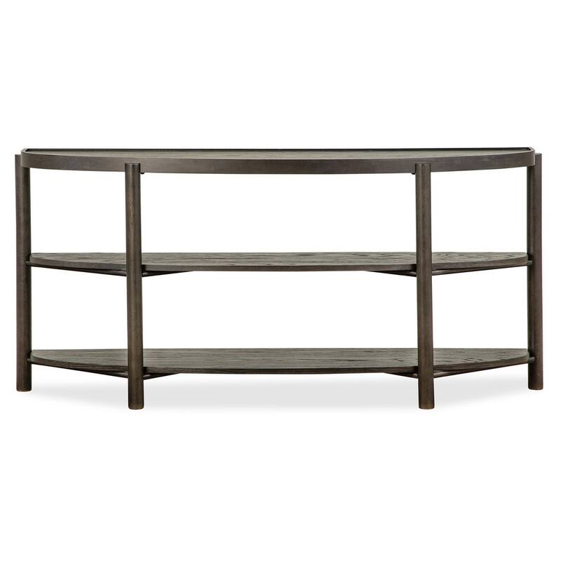 Magnussen Home Hadleigh Black Coffee Bean Demilune Sofa Table - 61.75''W x 16''D x 29''H