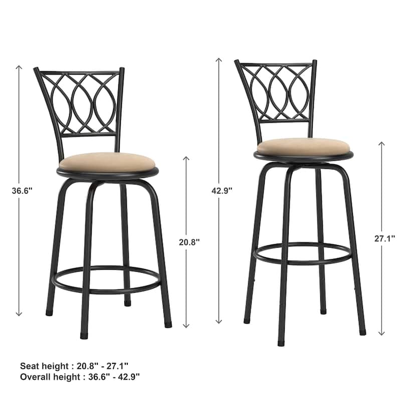 Avalon Scroll Adjustable Swivel Stool (Set of 3) by iNSPIRE Q Classic