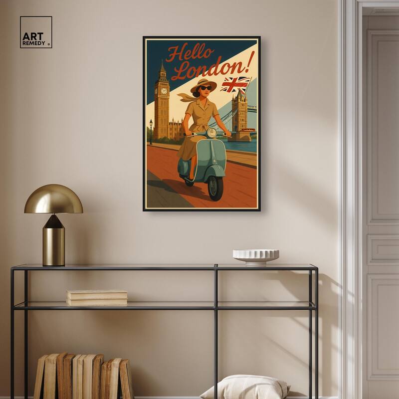 Scooter English Travel Canvas by Art Remedy
