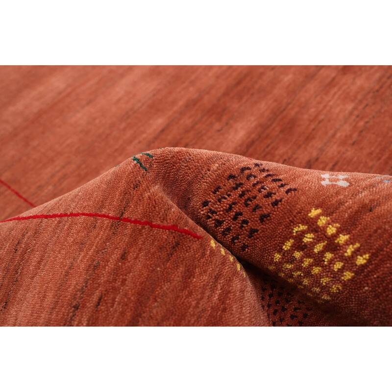 ECARPETGALLERY Hand Loomed Kashkuli Gabbeh Copper Wool Rug - 4'10 x 7'10