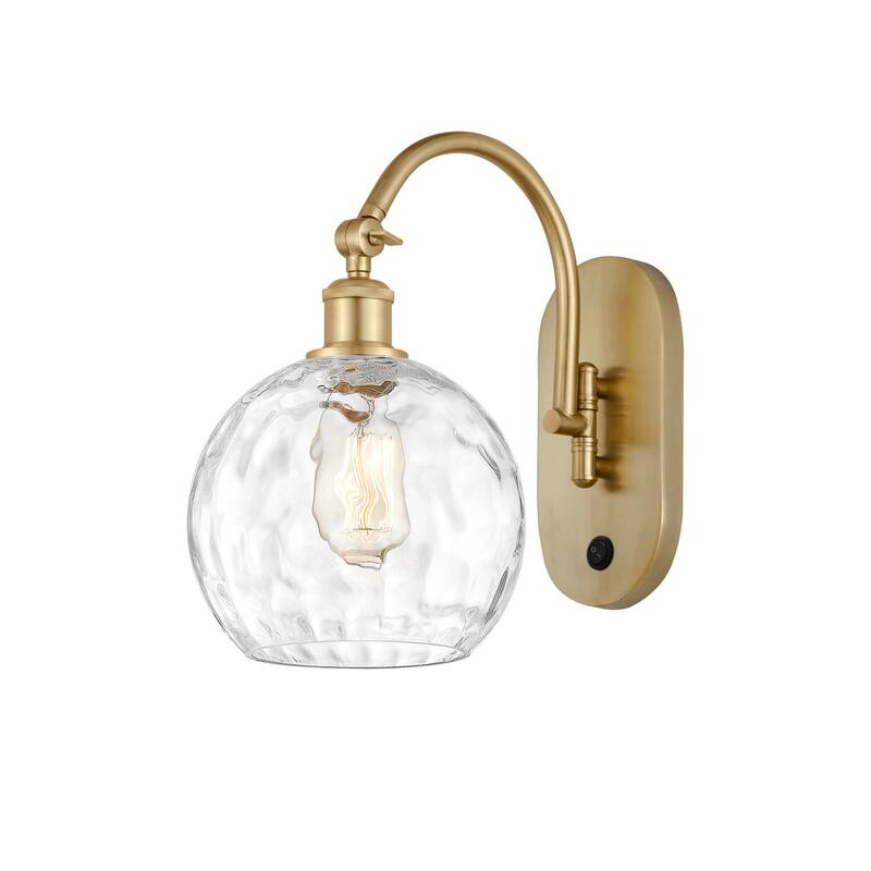 Innovations Lighting 518-1W-14-8 Athens Sconce Athens 14" Tall Wall - Satin Gold / Clear Water Glass