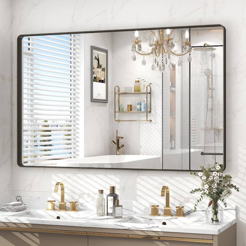 Aluminum alloy Framed Tempered Glass Wall Bathroom Vanity Mirror