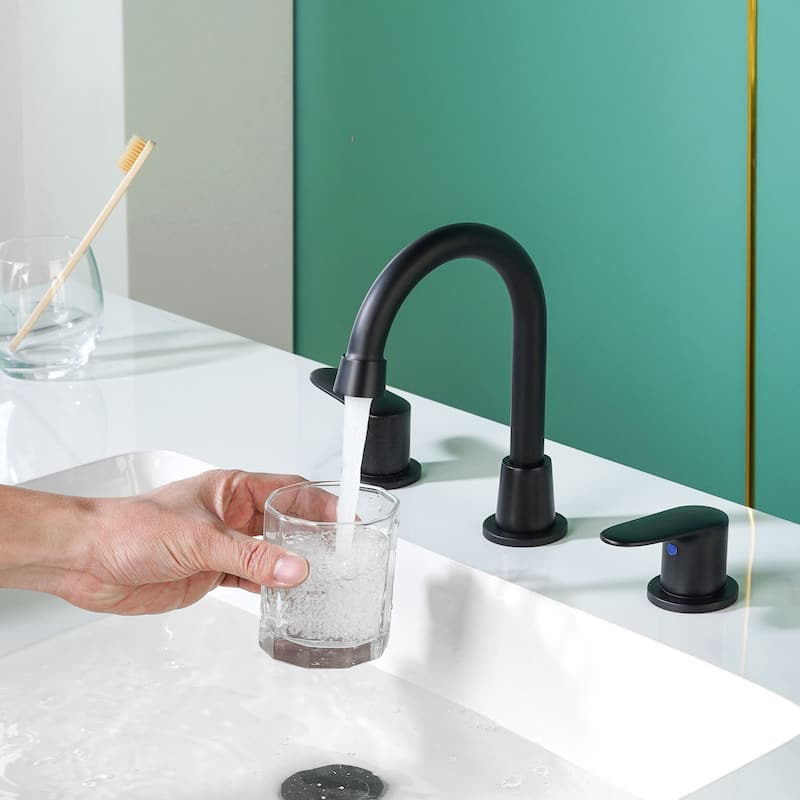 WOWOW 8 in. Widespread Bathroom Sink Faucet with Pop-Up Drain