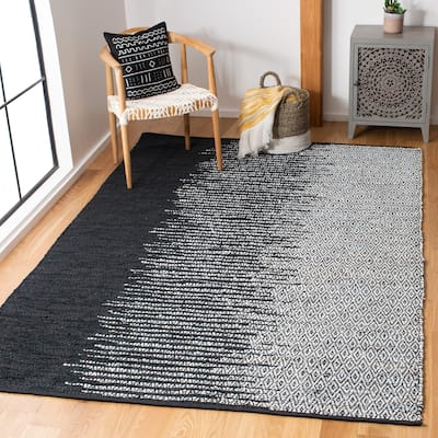 SAFAVIEH Handmade Vintage Boho Leather Vinni Modern Stripe Leather Rug